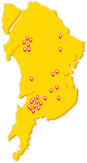 Map of Mumbai marking the FlauntIt artisan workshops